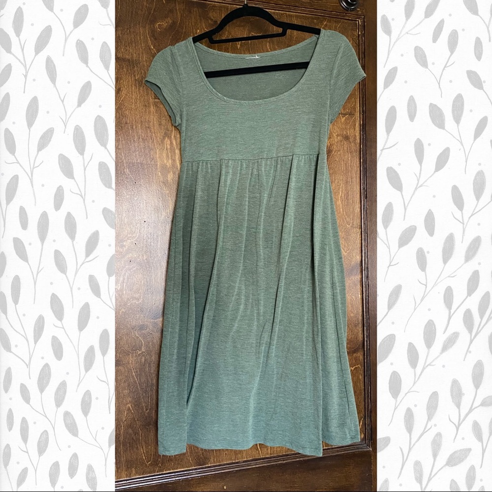 Olive green cotton skater dress